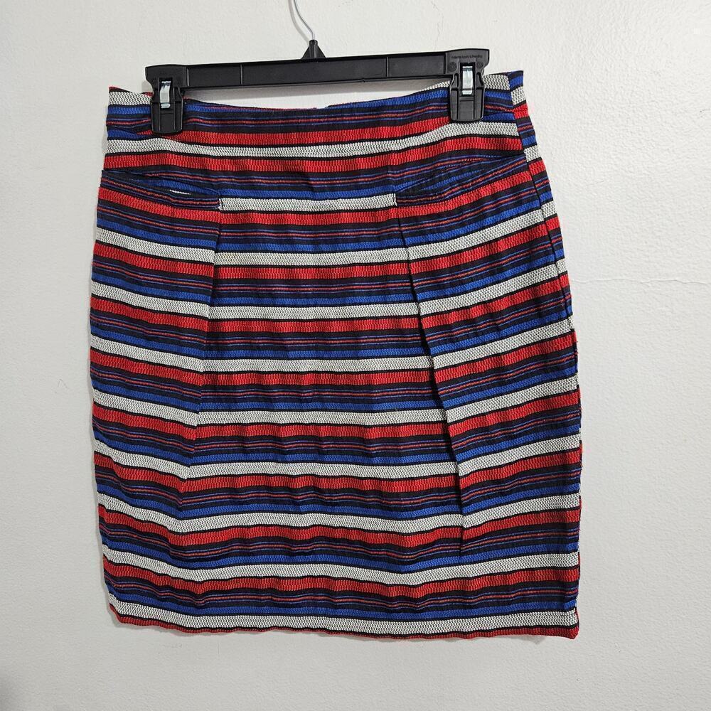 41 HAWTHORN Women's Striped Red White Blue Mini Skirt Size Small